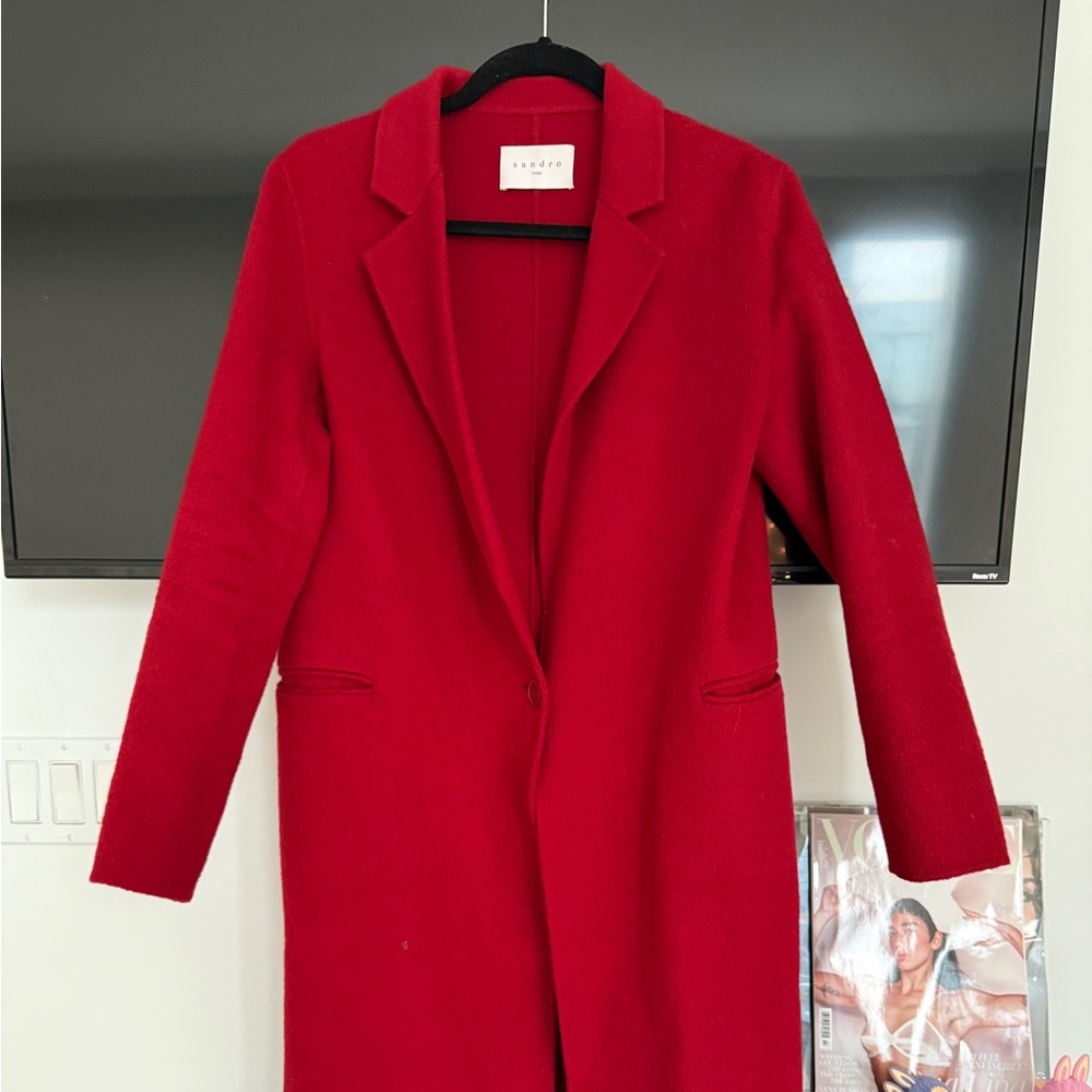 Sandro Felted-Effect Wool And Cotton Coat